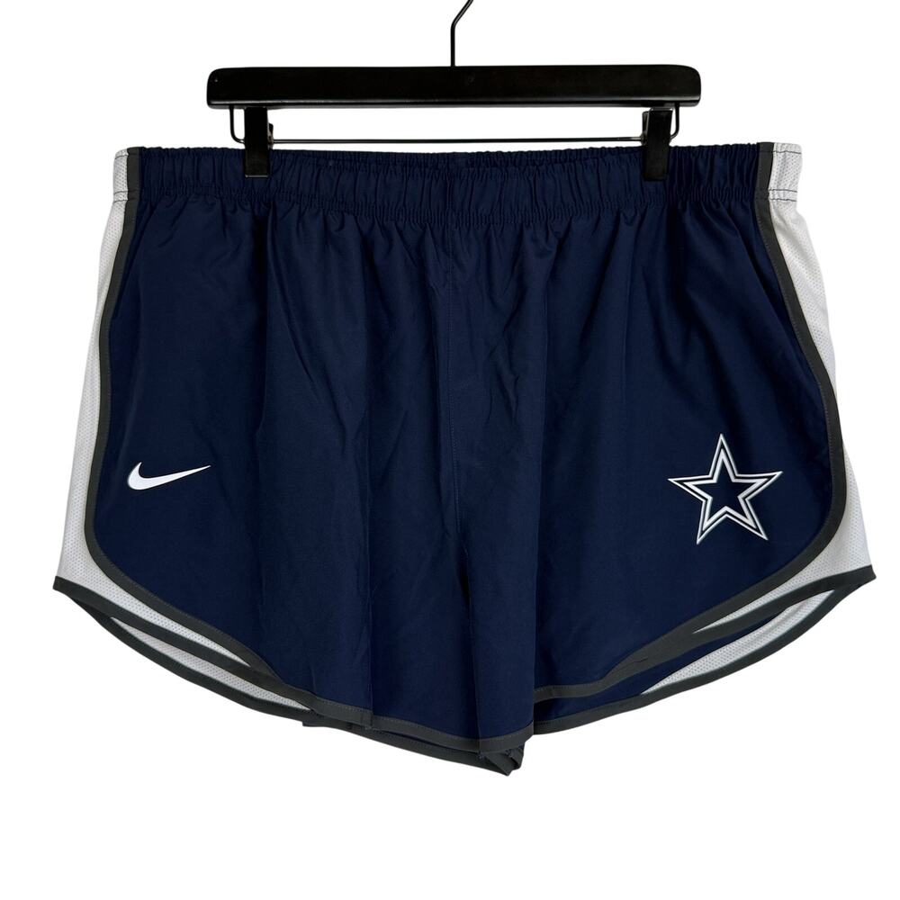 New Nike NFL Dallas Cowboys Womens Athletic Gym Shorts Blue - 2X